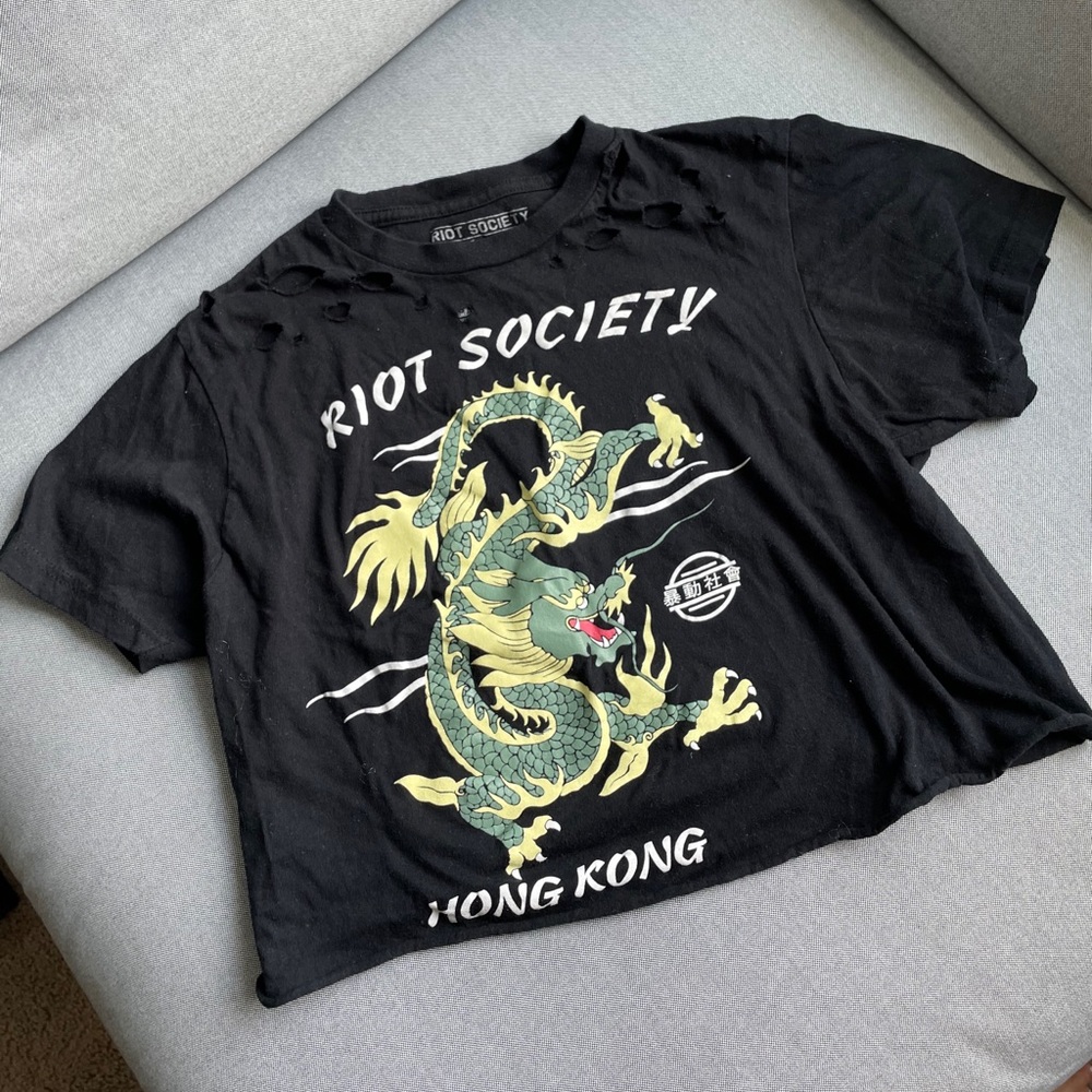 Riot society black crop top